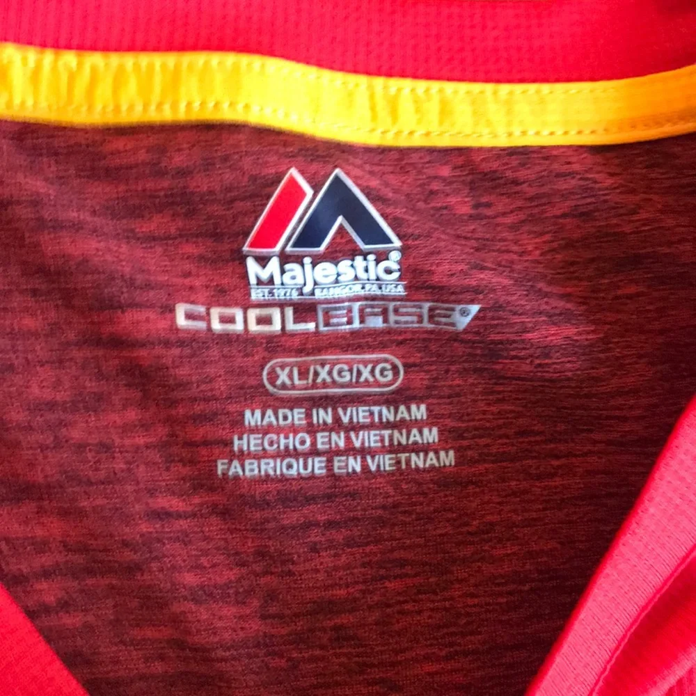 Red KC Chiefs/ NFL  XL Cool Base Short Sleeve Shirt 🏈❤️ - Picture 3 of 5